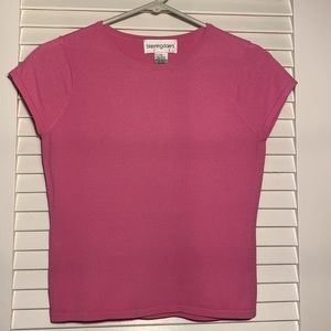 Bloomingdale’s hot pink cap sleeve top, PM (check below!) 64% rayon 36% nylon